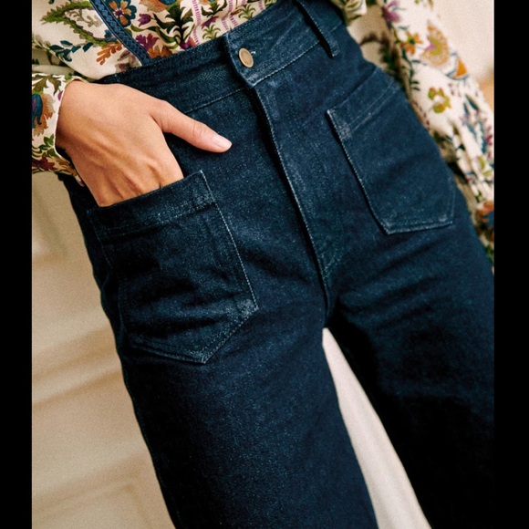 MWT Sezane ERIC Denim Trousers - Indigo - 34 FR / 2 US - Picture 12 of 15